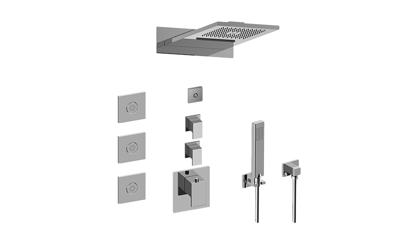 M-Series Full Thermostatic Shower System with LED