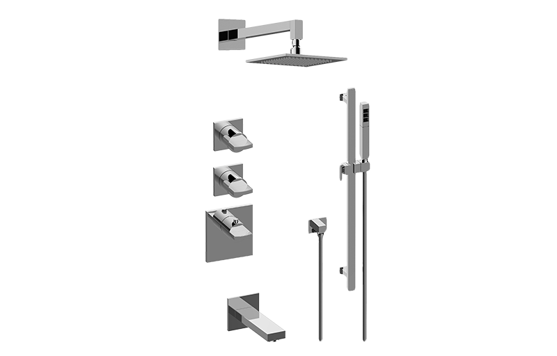 Sade M-Series Thermostatic Shower System - Tub and Shower with Handshower