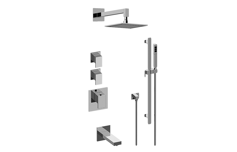 Solar M-Series Thermostatic Shower System - Tub and Shower with Handshower