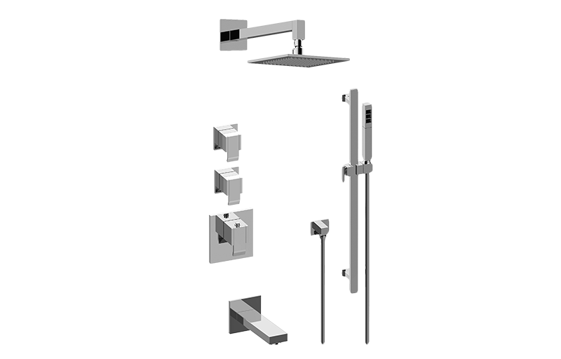 Qubic M-Series Thermostatic Shower System - Tub and Shower with Handshower