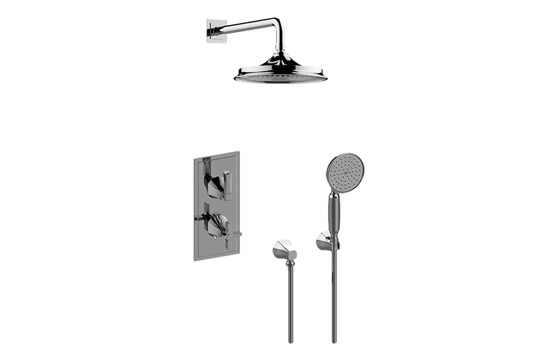 Finezza DUE M-Series Thermostatic Shower System - Shower with Handshower