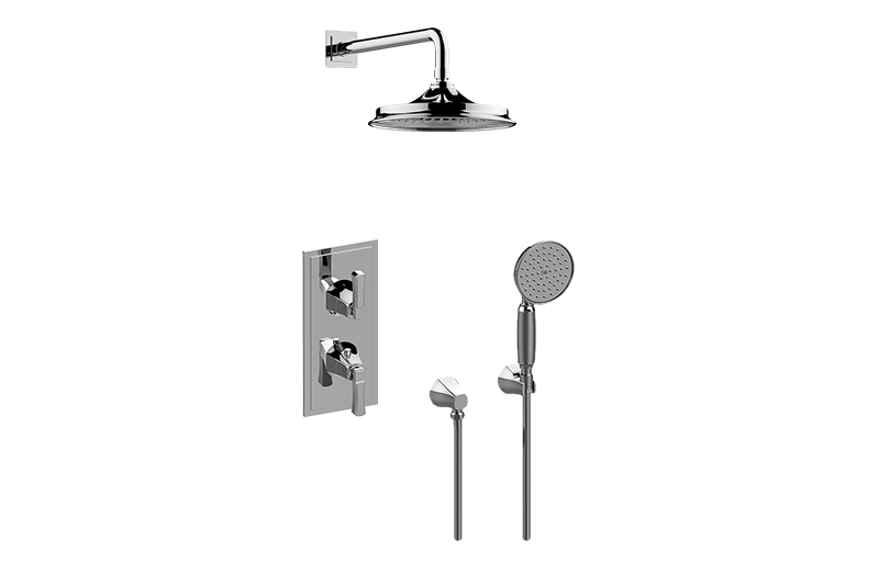 Finezza DUE M-Series Thermostatic Shower System - Shower with Handshower