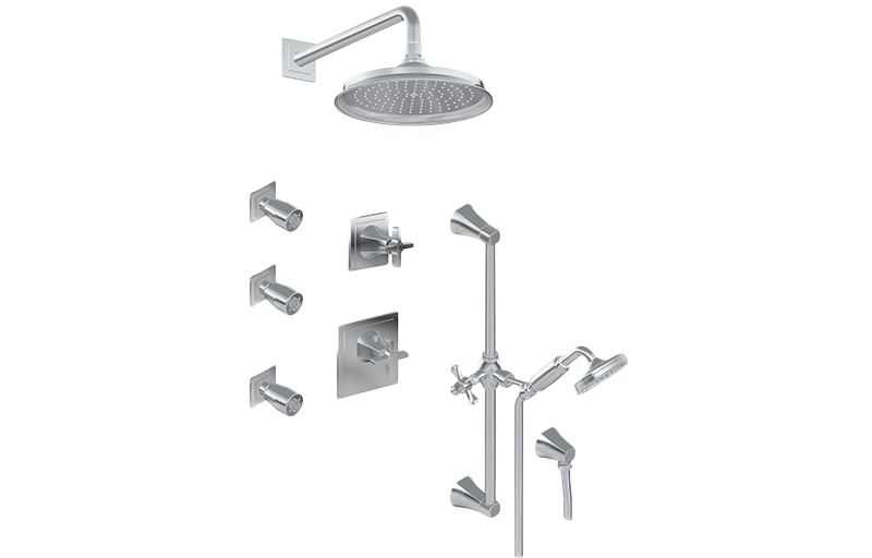 M-Series Full Thermostatic Shower System with Diverter Valve (Rough & Trim) 