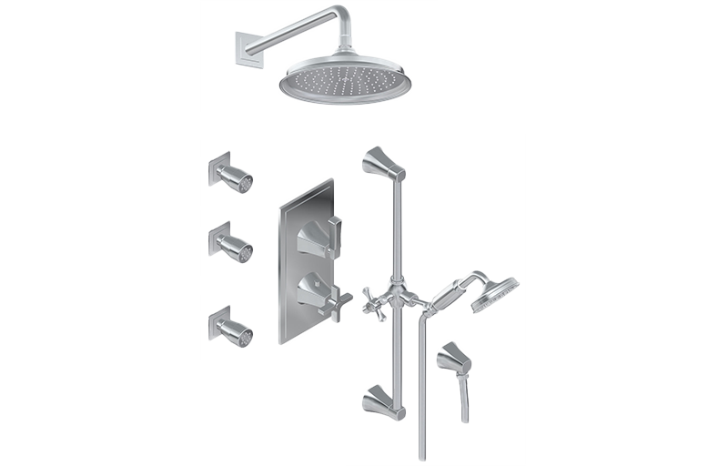 M-Series Full Thermostatic Shower System with Diverter Valve (Rough & Trim) 