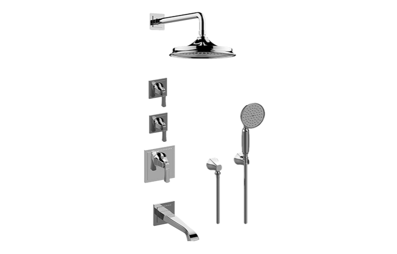 FINEZZA DUE M-Series Thermostatic Shower System - Tub and Shower with Handshower