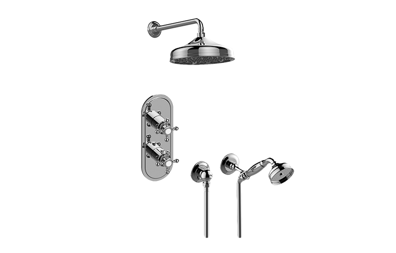 Adley M-Series Thermostatic Shower System - Shower with Handshower