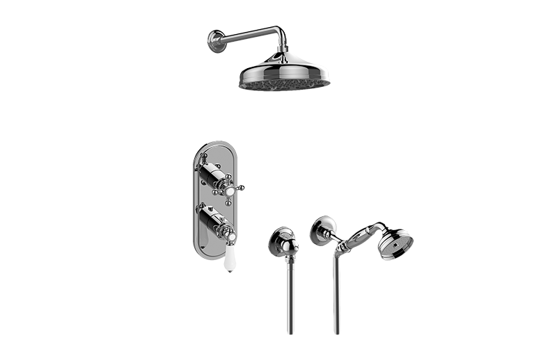 Adley M-Series Thermostatic Shower System - Shower with Handshower