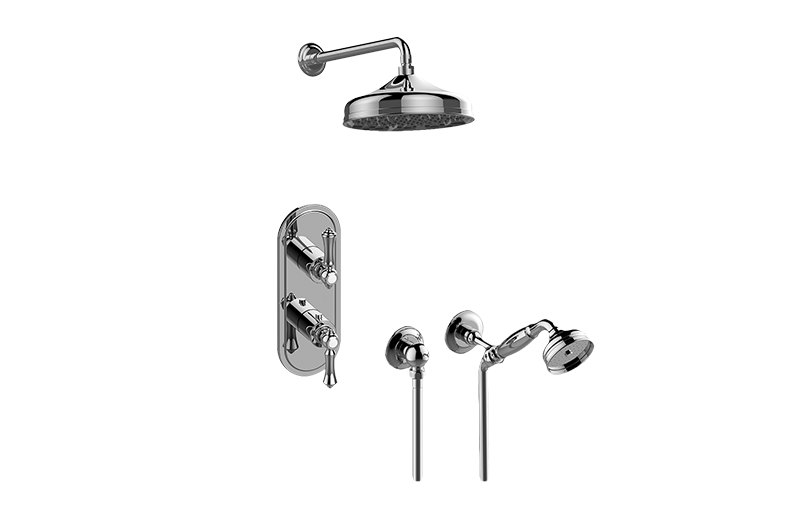 Adley M-Series Thermostatic Shower System - Shower with Handshower