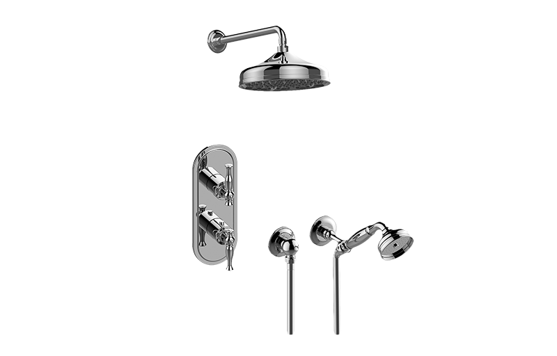 Lauren M-Series Thermostatic Shower System - Shower with Handshower