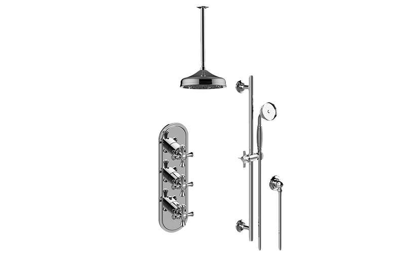 Lauren M-Series Thermostatic Shower System - Shower with Handshower