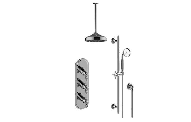 Topaz M-Series Thermostatic Shower System - Shower with Handshower