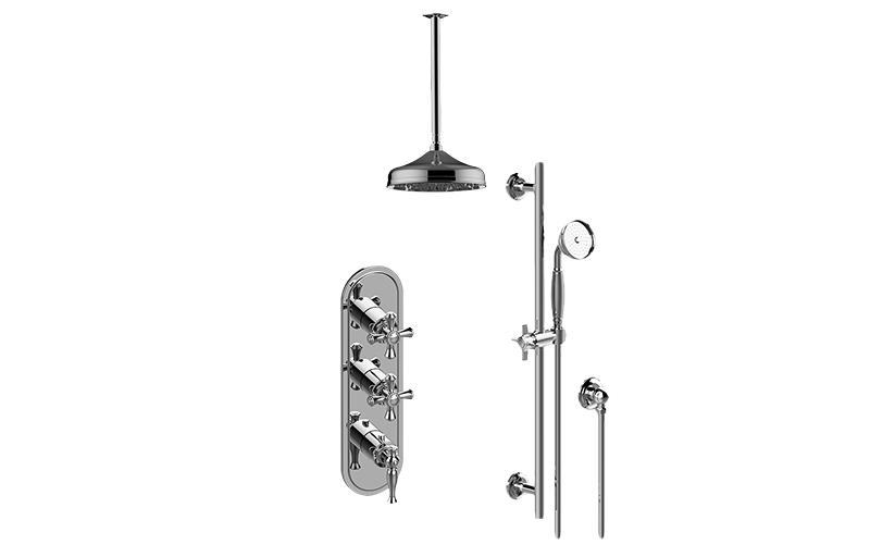 Lauren M-Series Thermostatic Shower System - Shower with Handshower