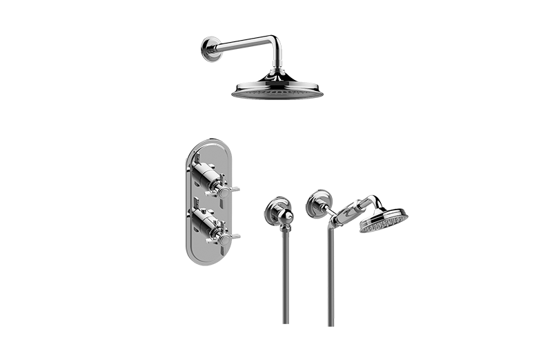 Camden M-Series Thermostatic Shower System - Shower with Handshower