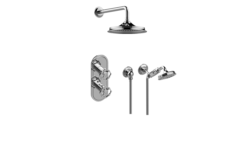 Vintage M-Series Thermostatic Shower System - Shower with Handshower