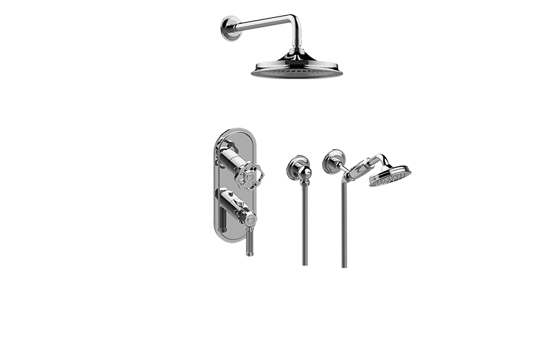 Vintage M-Series Thermostatic Shower System - Shower with Handshower