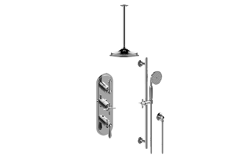 Camden M-Series Thermostatic Shower System - Shower with Handshower