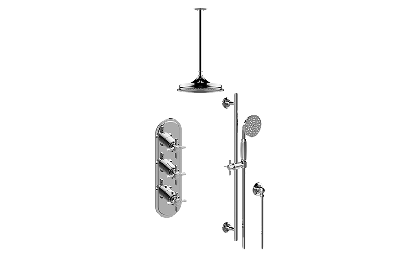 Camden M-Series Thermostatic Shower System - Shower with Handshower