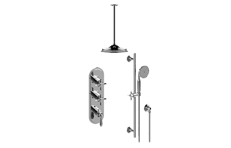 Camden M-Series Thermostatic Shower System - Shower with Handshower