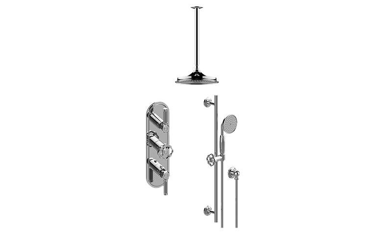 Vintage M-Series Thermostatic Shower System - Shower with Handshower