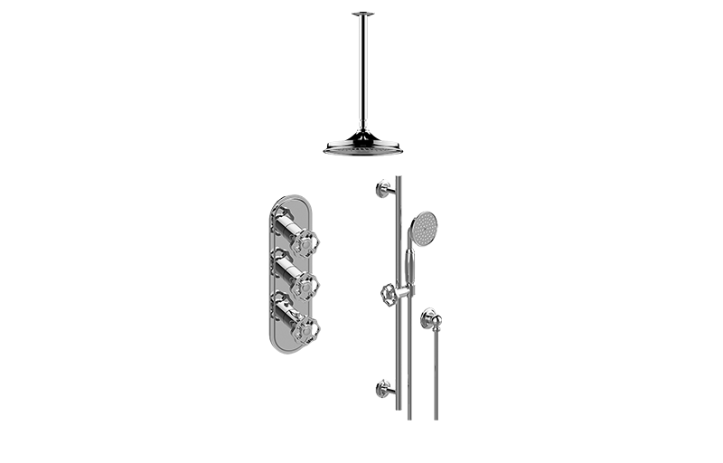 Vintage M-Series Thermostatic Shower System - Shower with Handshower