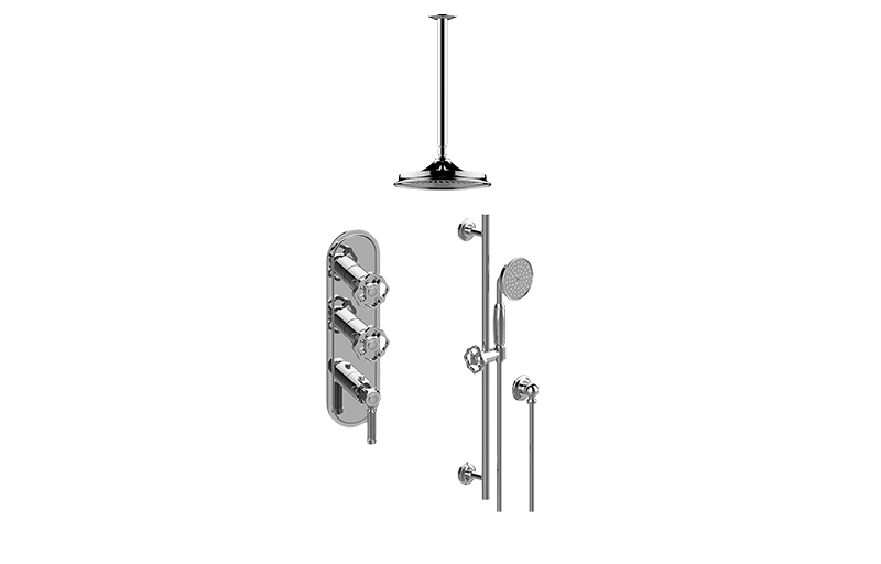 Vintage M-Series Thermostatic Shower System - Shower with Handshower