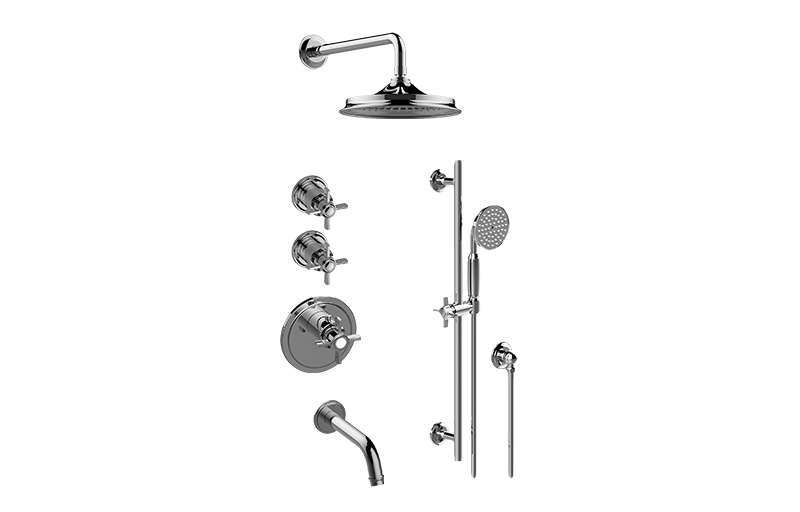 Camden M-Series Thermostatic Shower System - Tub and Shower with Handshower