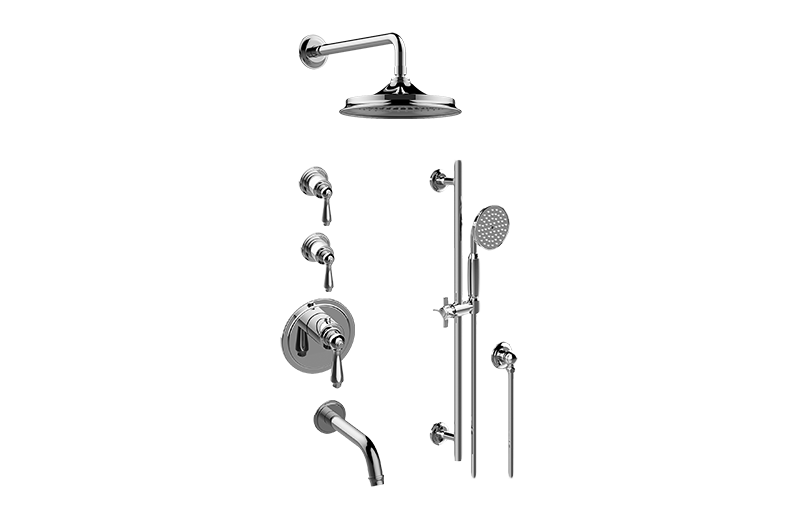 Camden M-Series Thermostatic Shower System - Tub and Shower with Handshower