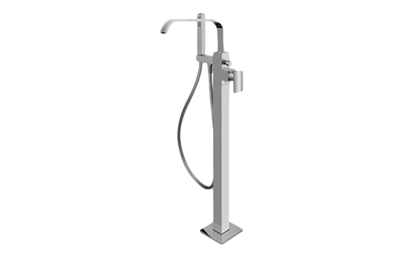 Floor-mounted bathtub mixer