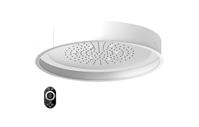 Round Ceiling-Mounted Showerhead with LED