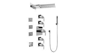 Full Square LED Thermostatic Shower System