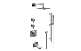Qubic Tre M-Series Thermostatic Shower System - Tub and Shower with Handshower