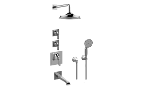 Finezza DUE M-Series Thermostatic Shower System - Tub and Shower with Handshower